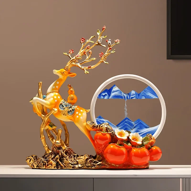 New Chinese Style Bamboo Deer Tray Resin Ornament Housewarming Gift Practical Home Decor Moving Present