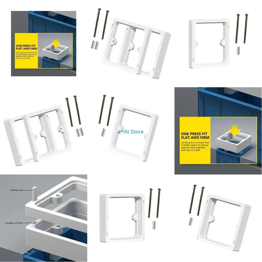 Electrical Outlet Box Extender Square Spacer for Living Room School Office