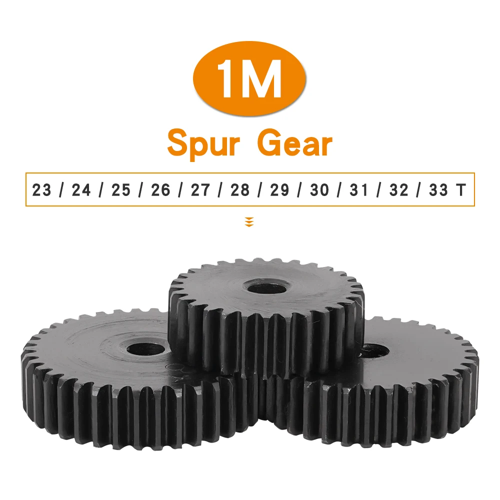 

Flat Gear 1M-23T/24T/25T/26T/27T/28T/29T/30T/31T/32T/33T SC45# Carbon Steel Blackening Cylindrical Gear For Transmission Parts