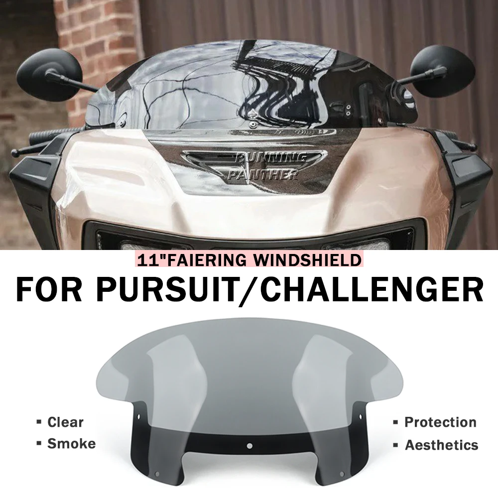 

For Indian pursuit challenger Models 2022-2025 2024 Accessories New Motorcycle 11" Wave Touring Screen Front Windshield Cover