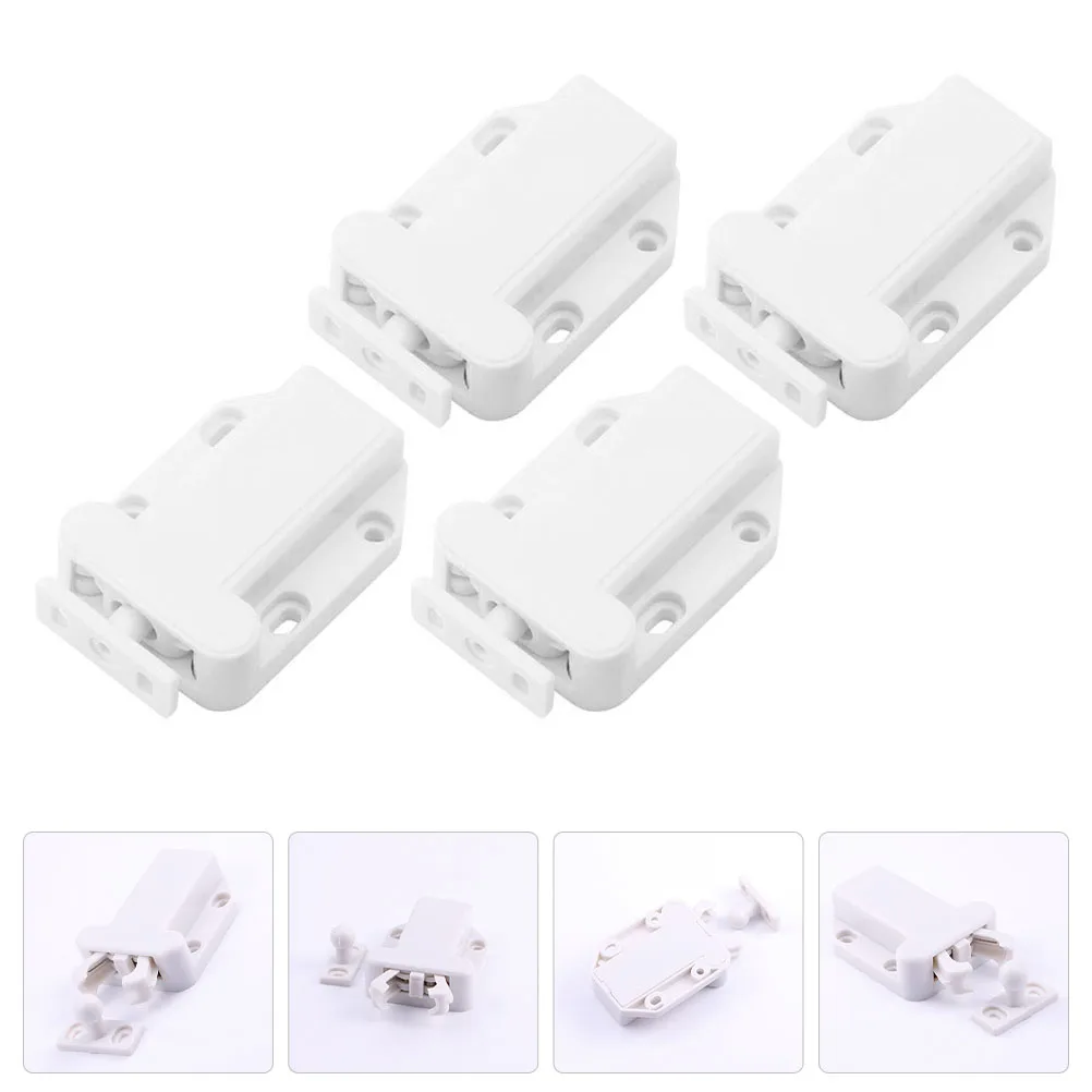 

4Pcs Push Catch Latch Spring Bounce Locks For Cabinet Doors Quiet Opening And Closing Flexible Positioning Strong Durability