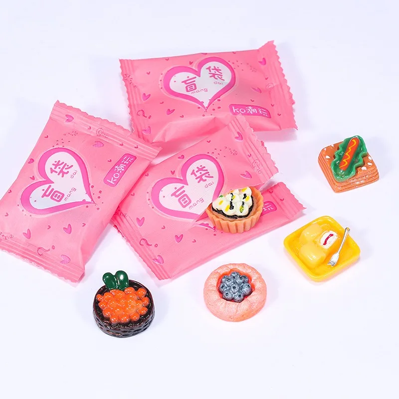 10 Stücke Mini Blind Bag Lebensmittel Spielzeug Modell Simulation Supermarkt Snacks Getränke Weinflaschen Schmuck Kleine Ornamente Zufälliger Stil