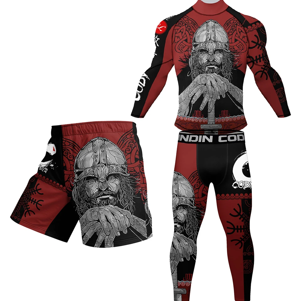 جديد MMA Rashguard جيو جيتسو تي شيرت + بانت طفح الحرس للرجال الملاكمة الفانيلة BJJ كيك بوكسينغ مجموعات الملاكمة التايلاندية السراويل الصالة الرياضية