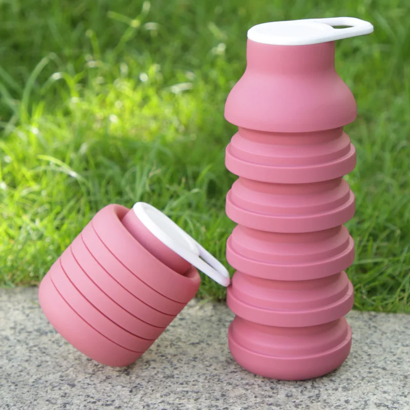 Silicone Folding Cup Outdoor Travel Sports Kettle Portable Cup Thin Cycling Water Cup Popular Multi-color Optional