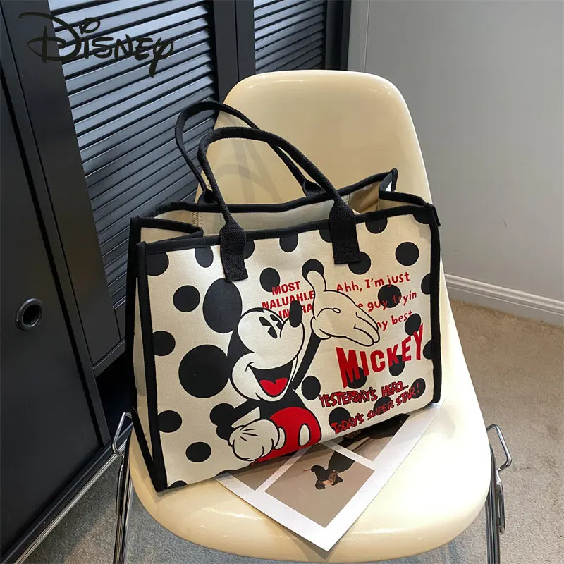 Disney Mickey nowa damska torba moda wysokiej jakości podręczna torba na zakupy kreskówka torba na ramię do przechowywania wielofunkcyjna