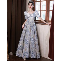 Flower Lace Evening Dresses For Wedding Party Elegant Square Neck Floor-Length Women Night Event Prom Gowns Long