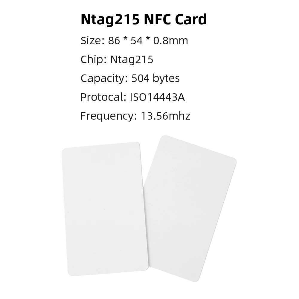 10pcs NTAG215 NFC Card Tag Can Written by Tagmo Works with Switch Available for All NFC Mobile Phone