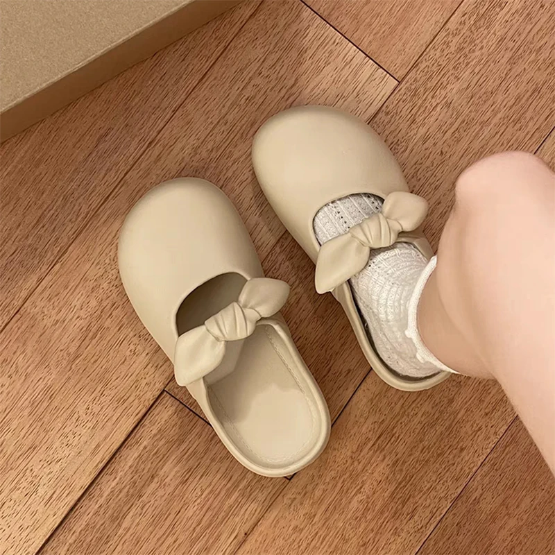 Mary Jane sandal simpul pita sepatu Platform Non-slip sandal luar ruangan sandal wanita nyaman sandal jepit sepatu rumah wanita