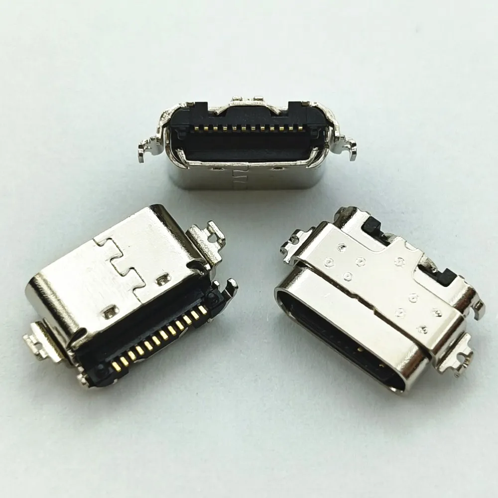 Conector do carregador USB Conector da doca de carregamento Jack, Conector tipo C, TCL 9081, 9080, 9080G, Tab 10S, 9081X, 12Pin, 5-100Pcs