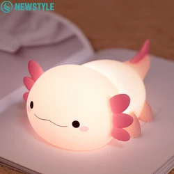 Bonito crianças luz da noite silicone berçário lâmpada de dormir controle toque nightlights usb recarregável candeeiro mesa para o bebê criança