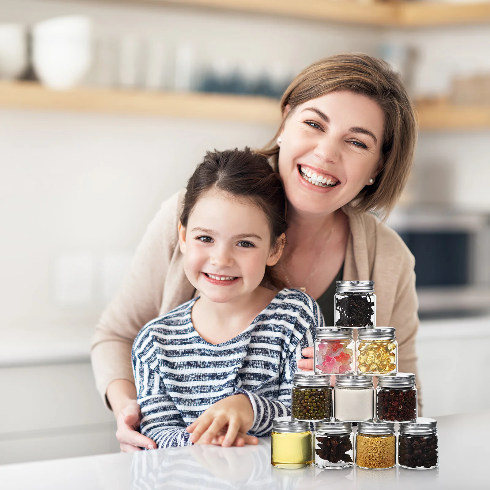 

20Pcs 50ml Glass Jars Sealed Lids Compact Containers Versatile Storage for Spices and Snacks Small Glass Jars Grain Storage Jar,