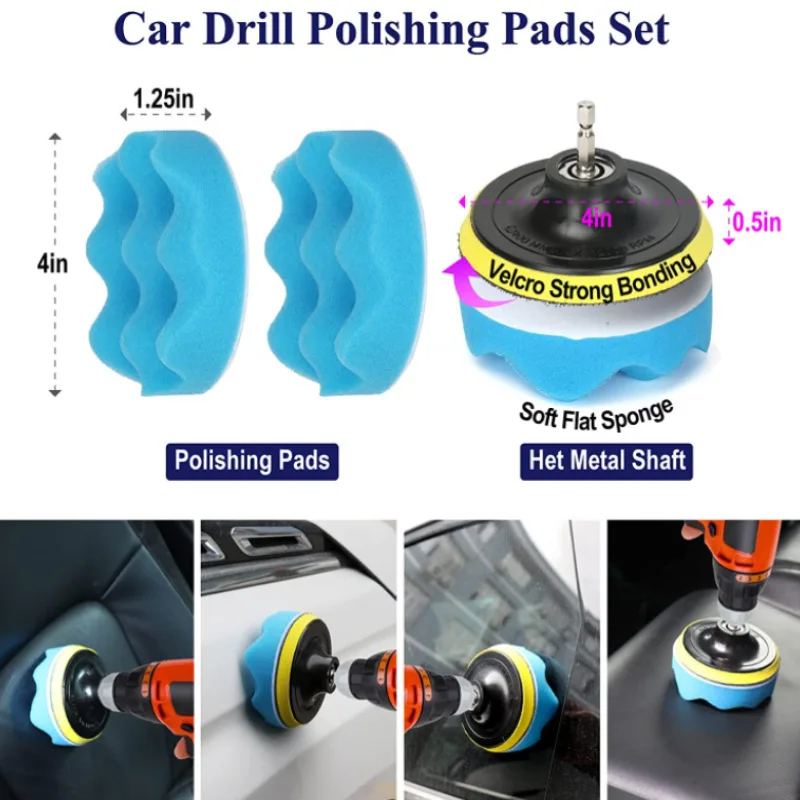 27 Piece Car Wash Cleaning Brush Set With Bag Crevice Cleaning Gloves Polishing Pad Towel