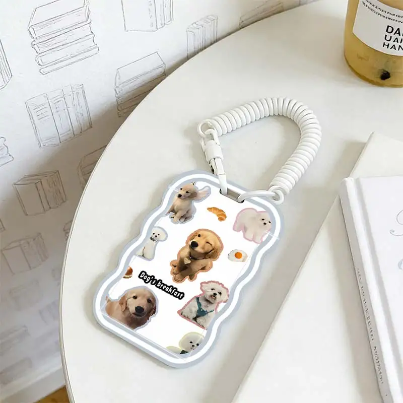 Card Holder for Kpop Photocard Holder Student Bus/Meal Card Protection Case Stretchable Spring Cord Photo Protector