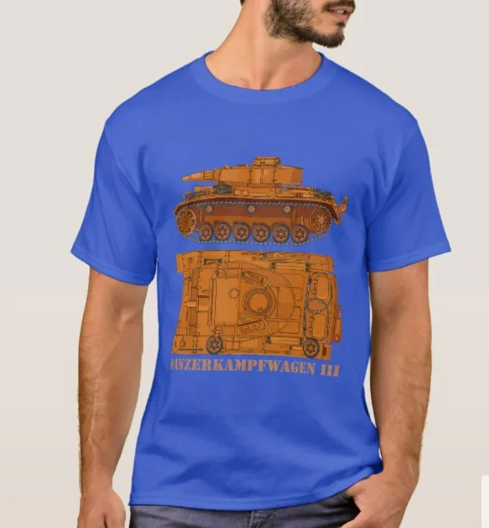 Army Wehrmacht Panzer III Tank T-Shirt 100% Cotton O-Neck Short Sleeve Casual Mens T-shirt Size S-3XL
