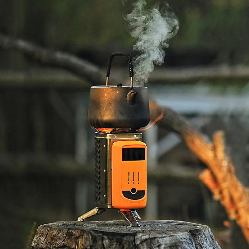 Portable Outdoor Thermal Power Generation Firewood Stove Stainless Steel Foldable Picnic Stove for Camping And Hiking