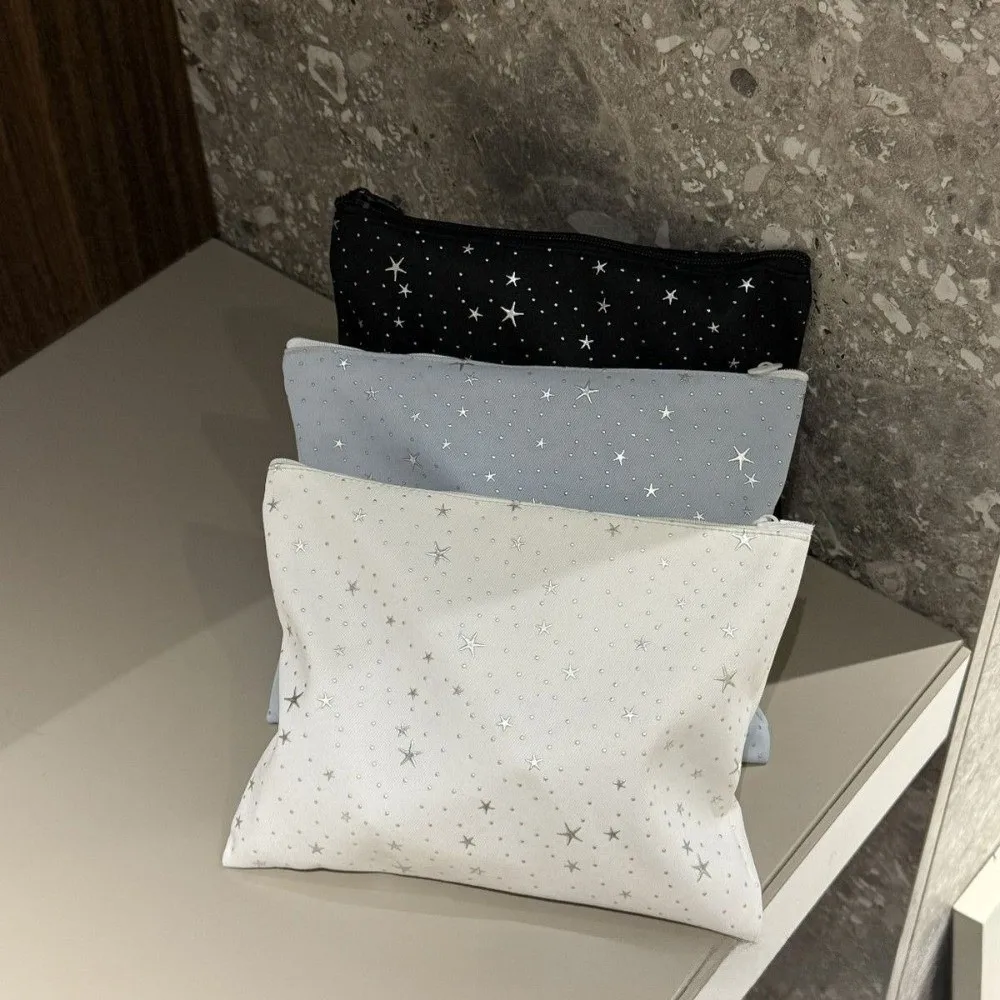 INS Silver Star Print Makeup Bag Large Capacity Portable Toiletry Bag Makeup Organizer Home&Travel
