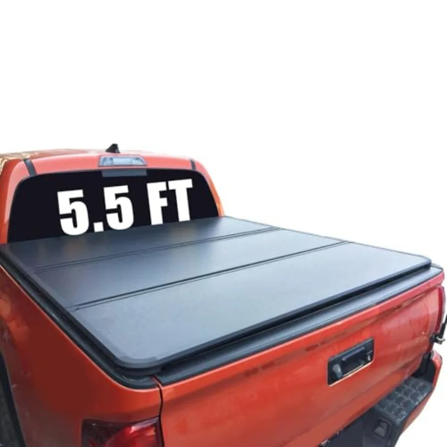 Hard 5.5FT TriFold Truck Bed Tonneau Cover Fit for 2022 2023 2024 2025  Tundra Black Aluminum Tonneau Cover Easy Installation