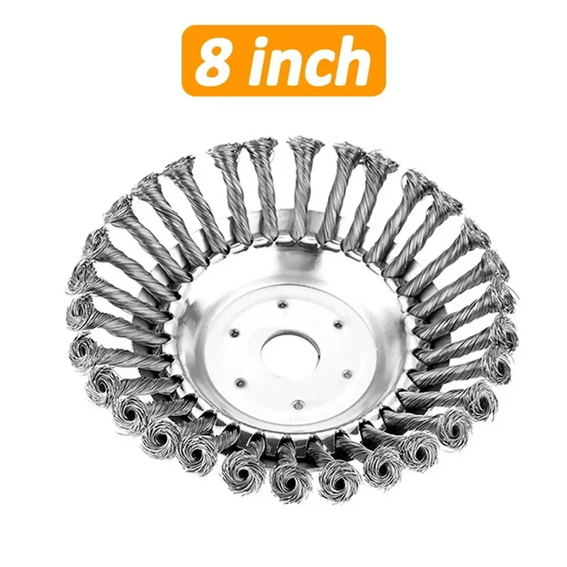 20258 "200 مللي متر العشب ستريمر رئيس الانتهازي فرشاة أسلاك الفولاذ عجلة حديقة الاعشاب المتقلب