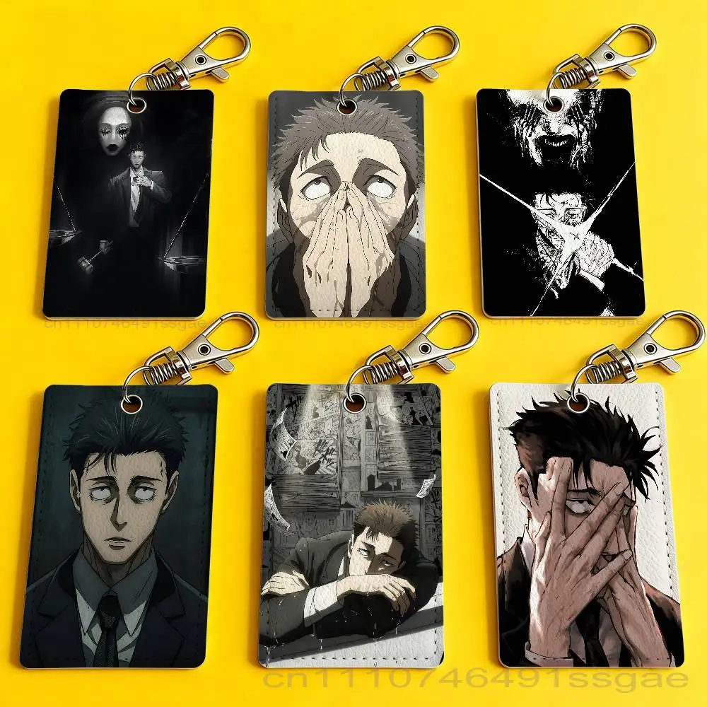 

Cool H-Hiromi Higuruma Card Case Leather Card Holder Keychain Key Ring Door Access Tags ID Card Case Keychain