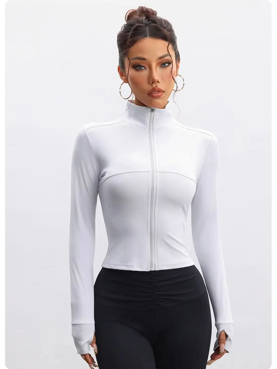 European American Women's Fitness Yoga Clothing Sportswear Quick Drying Casual Exercise Yoga Jacket Women's Autumn Top New