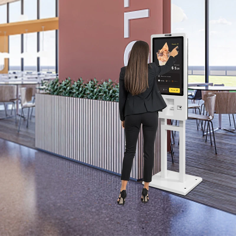 مطعم مقهى الوجبات السريعة التلقائي الخدمة الذاتية طلب كشك الدفع آلة الطابق الدائمة اللمس الكل في قطعة واحدة #3