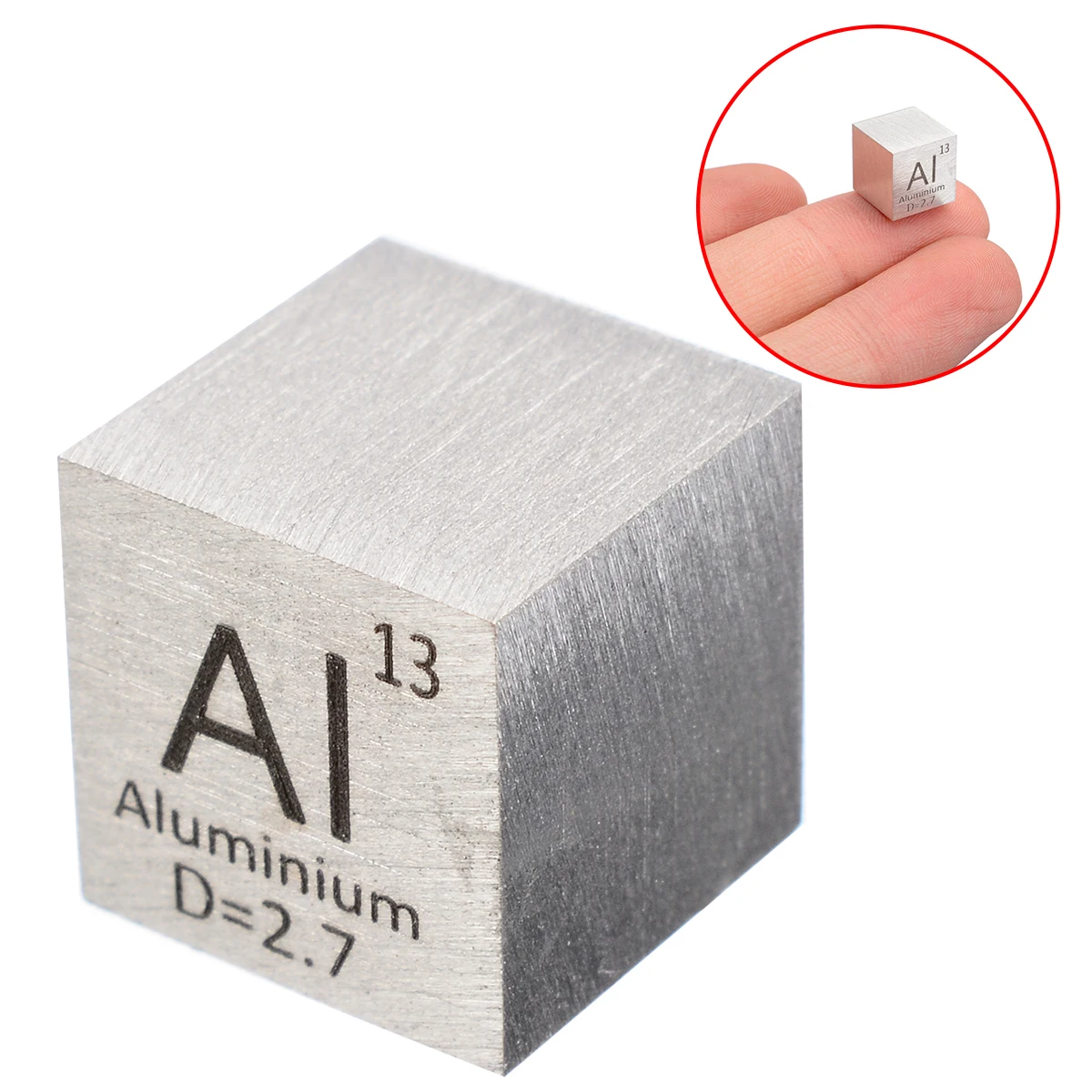 1pcs 99.99% High Purity Aluminum Alloy Element Cube 10mm Metal Density Cubes Carved Element Periodic Table Cube