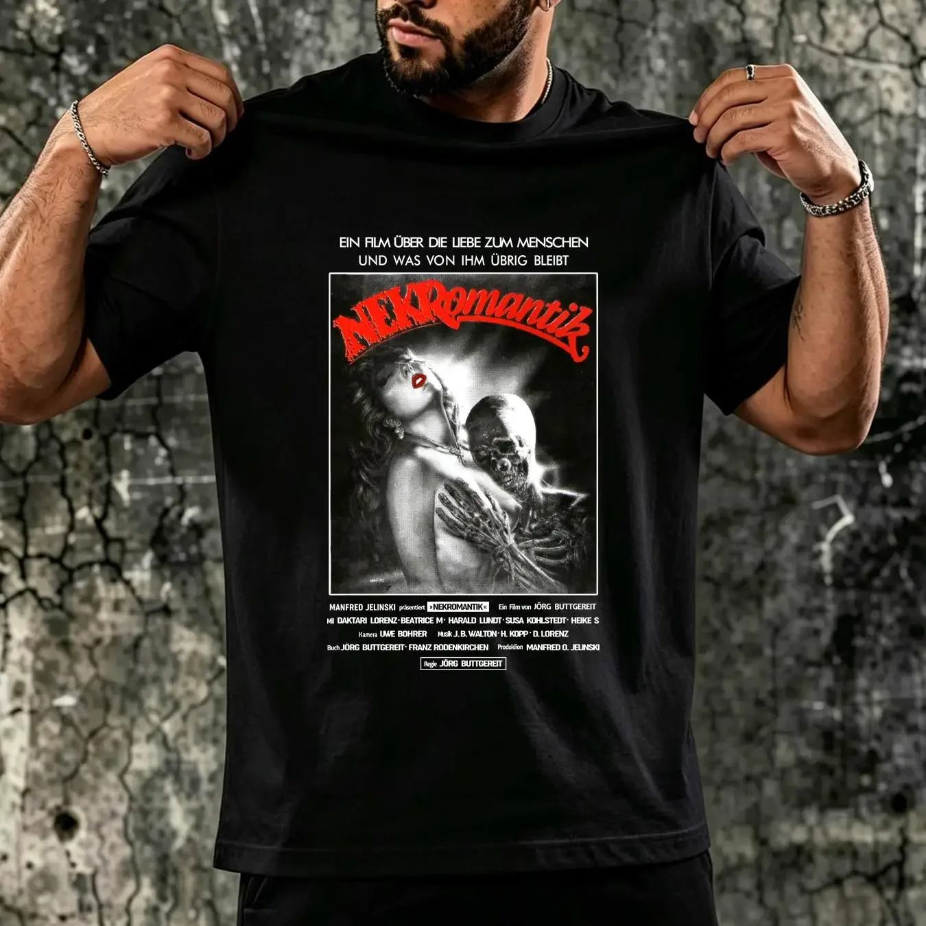 washed T Shirt Rare Vintage Nekromantik Movie Promo Heavy cotton reprint H10691 vintage Washed Slightly Stretched Stylish