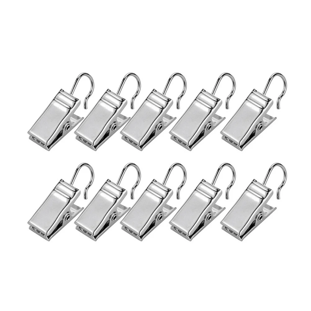 

30 Pcs Curtain Clips Metal Hooks Drape Clamps Tapestry Awning String Lights Socks Hat Hanger Durability Strong Grip Dustproof
