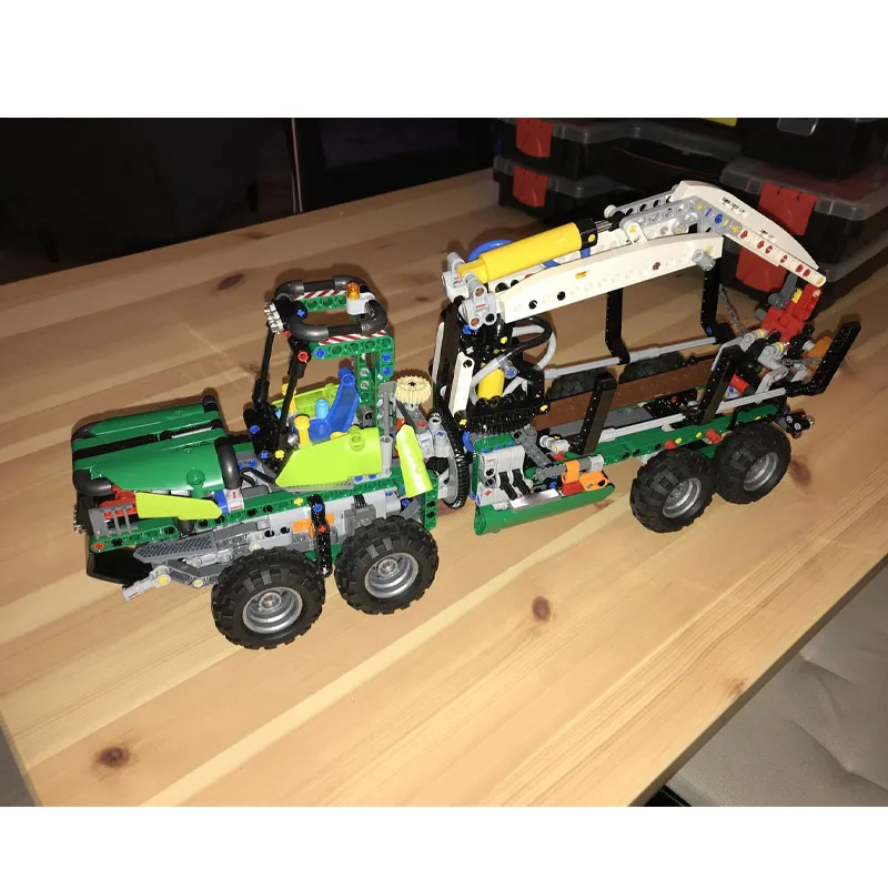 MOC-32456 الكلاسيكية الجديدة نقل البضائع الأخشاب شاحنة بنة نموذج، 877 أجزاء، لعبة عيد ميلاد هدية للبنين والأطفال #6