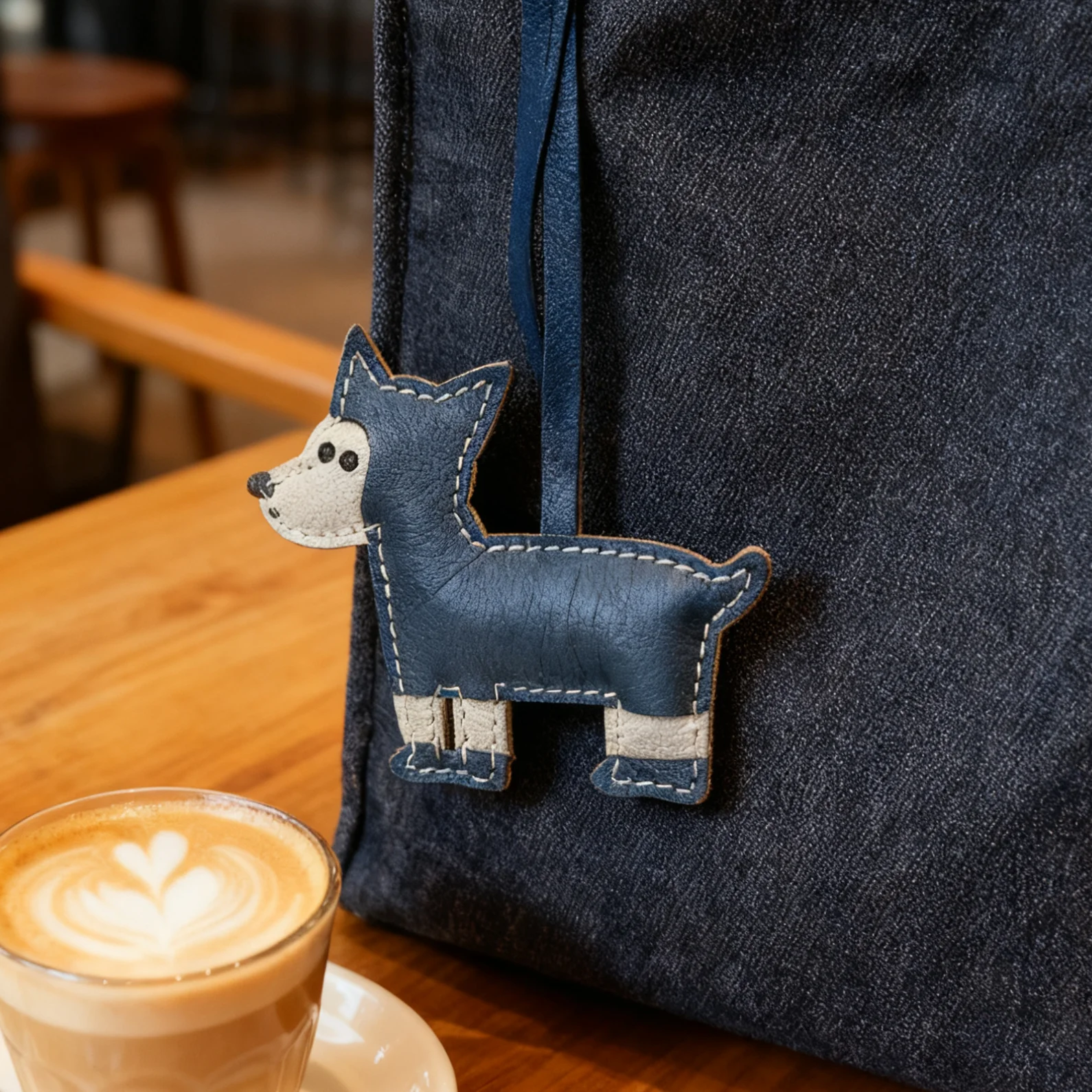Dachshund bag charm,new bag pendant accessory car keychain decoration handcrafted genuine leather