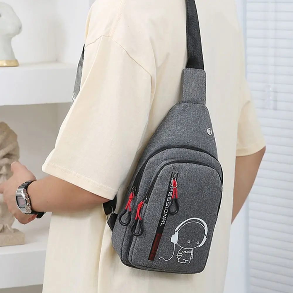 

Waterproof Men Chest Bag Night Light Leisure Sports Mobile Phone Bag Anti-theft Multi Functional Crossbody Bag Outdoor Travel