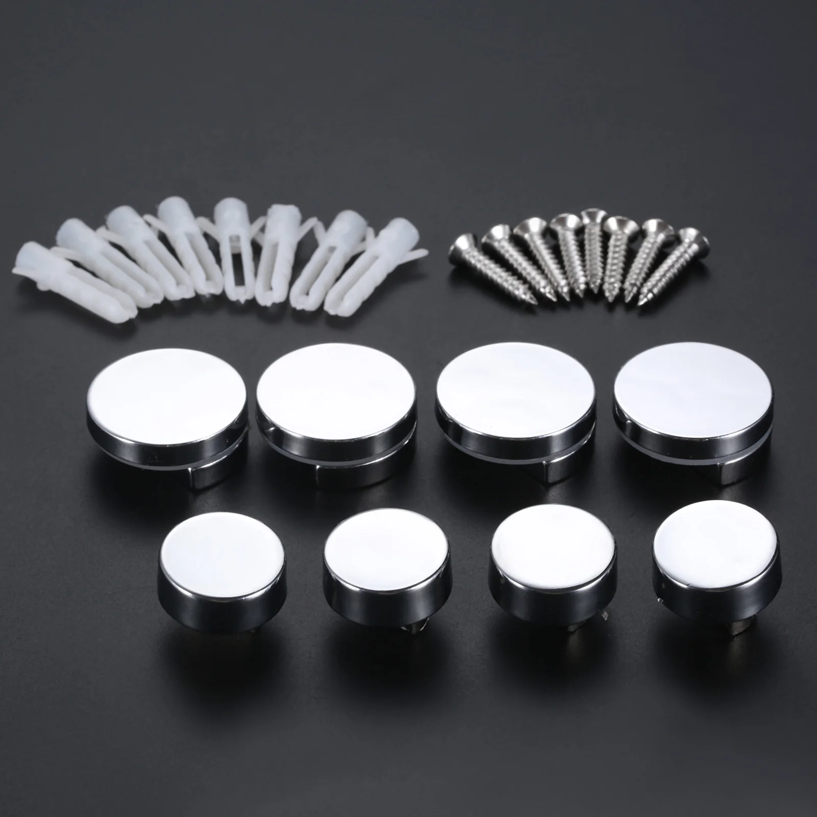 4pcs 20/27mm Round Glass Clamp Mirror Fixing Clips Holder Zinc Alloy Bathroom Toilet Home Hardware Accessories