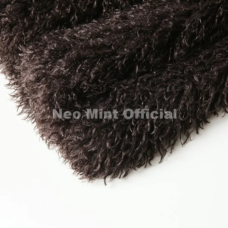 Neo Mint Winter 2026 Hot Chocolate Fluffy Chunky Sheep Fur Coat Women Oversized Overcoat Outerwear Ins Street Fashion Fur Jacket