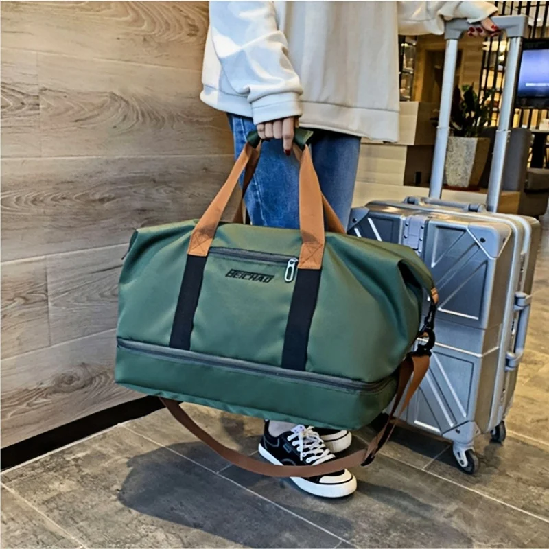 フィットネスバッグ 短距離荷物ポータブルトラベルバッグ ショルダーチェストチェストバッグ ハンドバッグ ハンドバッグ 防水機内持ち込みウィークエンドバッグ