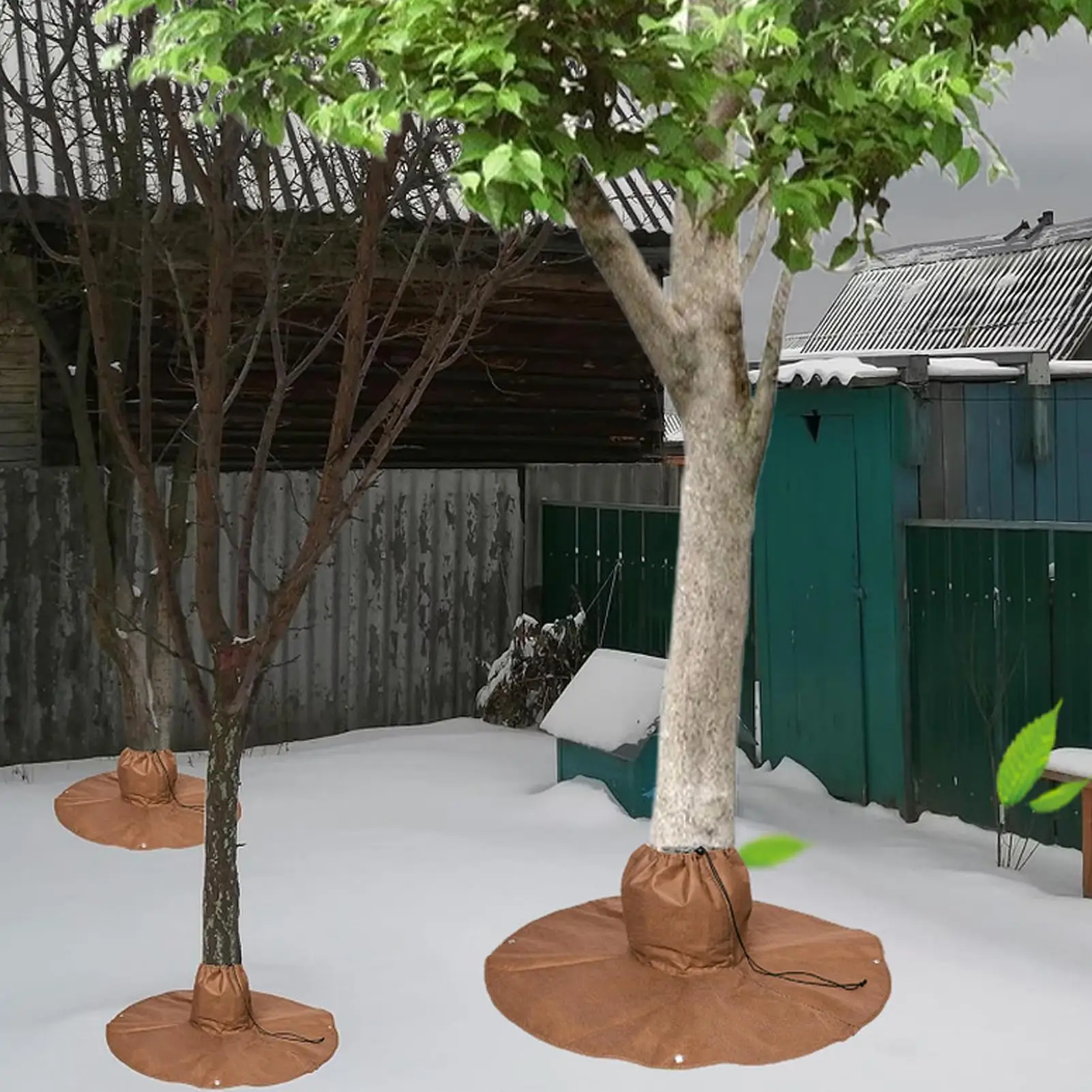 Tree Root Protector Thermal Reusable Frost Blankets With Ground Nails Winter Protection For Palm Trees Root For Shrubs Orchards