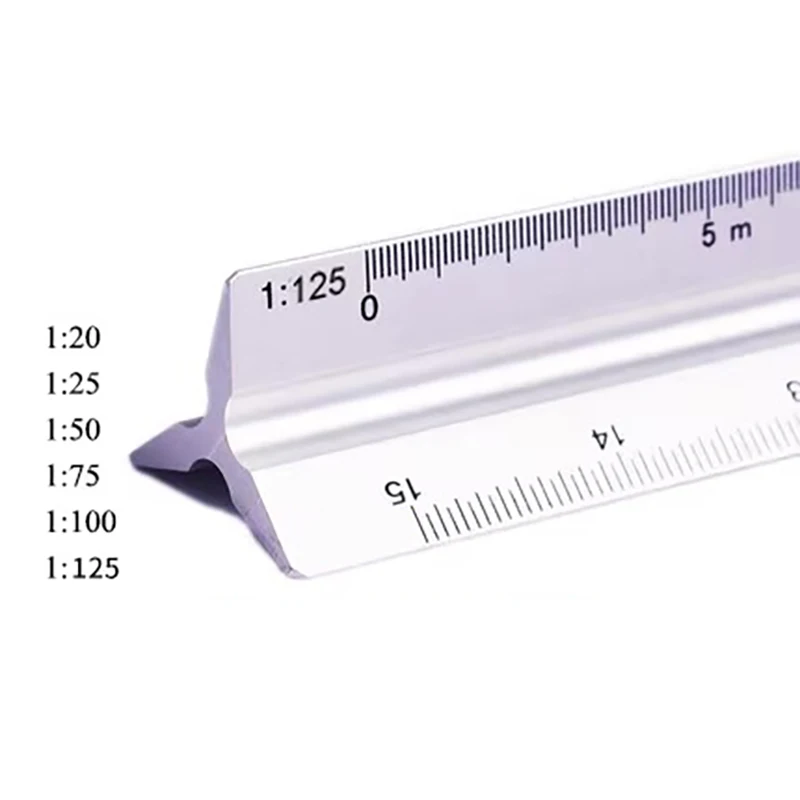 30cm Triangular Scale Ruler 1:20-1:125 Aluminium Straight Ruler Architect Engineer Accurate Drafting Measure Tool линейка