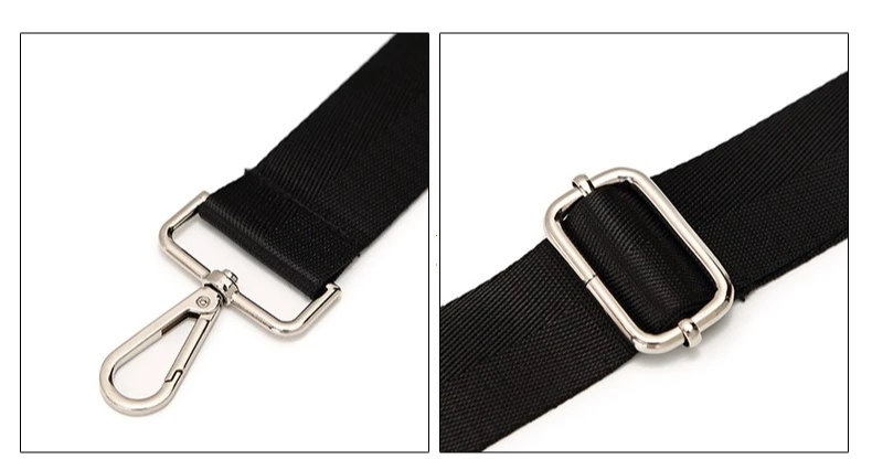 Fashion Black Nylon Shoulder Bag Strap Adjustable Replacement Detachable Belt for Women Men Messenger Bags Handle Handbag Belt