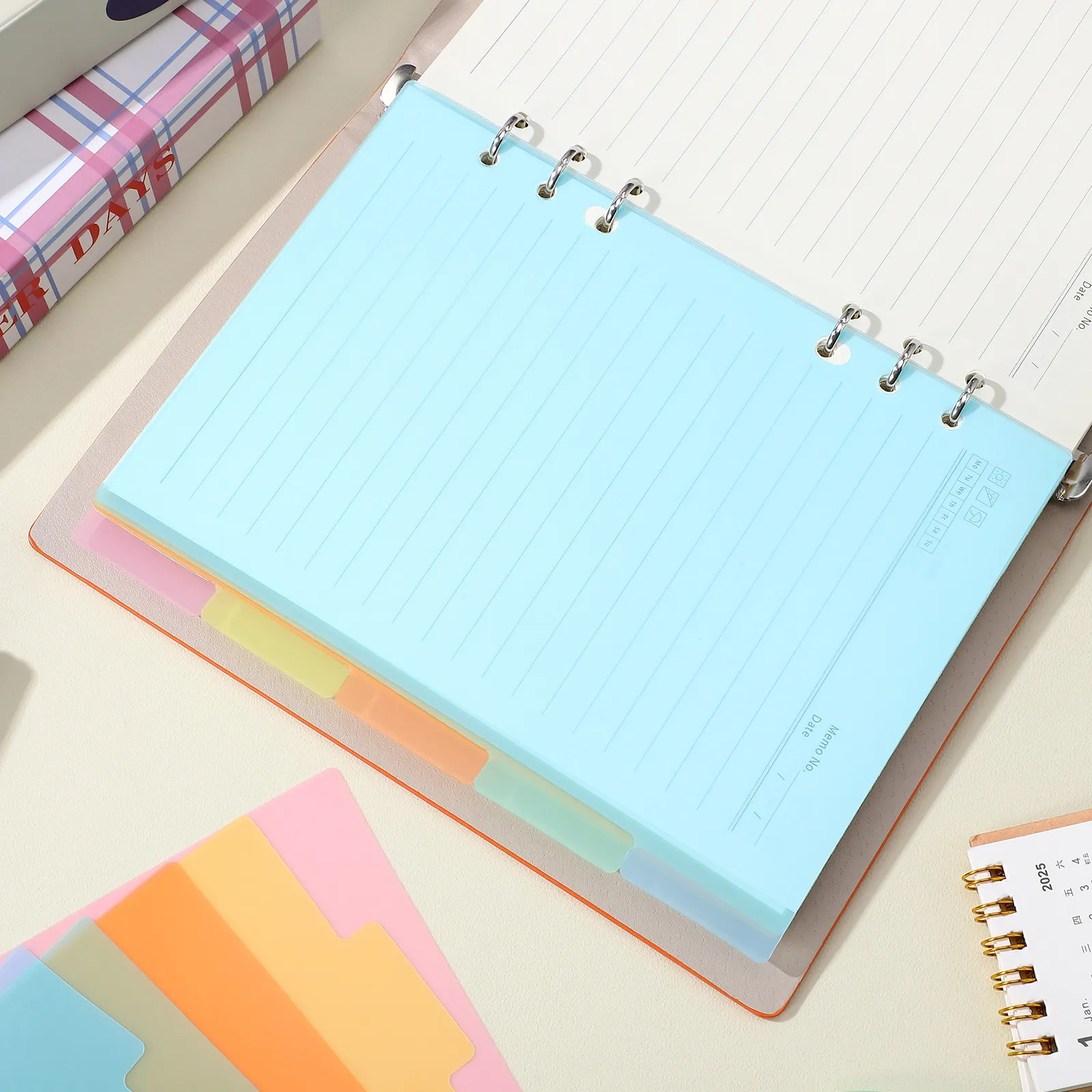 

10Pcs Binder Dividers Plastic Index Tabs 6 Holes for A5 Notebook Planner File Separation Tab Dividers Tabs for Binders