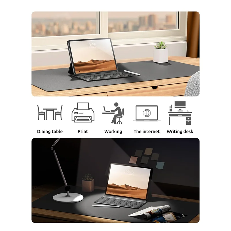 

BAAR-Retro Cowhide Patterned Desk Pad Double-Sided Stain-Resistant Mouse Mat Leather Pad