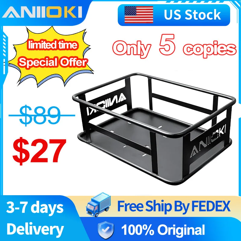 Aniioki Rear Cargo Basket Electric Bicycle Rear Cargo Basket