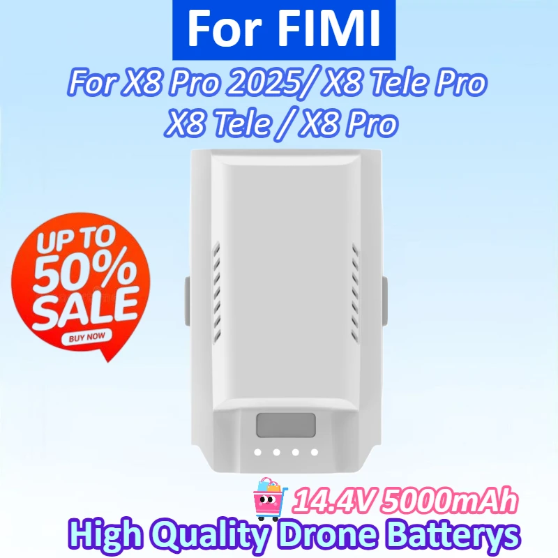 

Newly upgraded 14.4V 5000mAh Max 47-Min Fly for FIMI X8 Pro 2025/ Tele Pro/ Tele / Pro Drone Intelligent Flight Battery