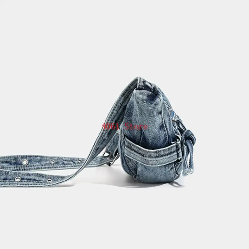 Modern Retro Motivated Jean fabric Crossbody Purse Against Tear Component Multi Functional Pockets For Students Professionals