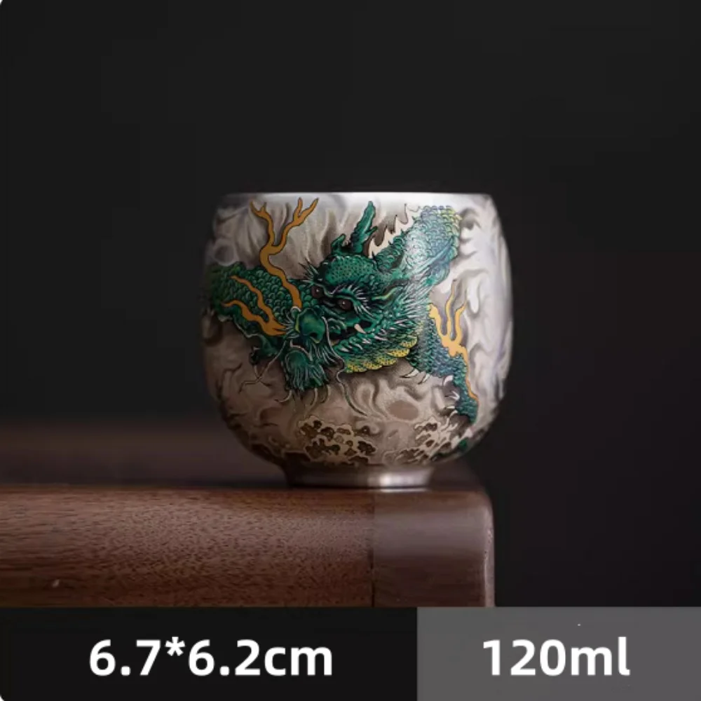Ceramic Dragon Tea Cup Espresso Cup Master Cups Silver Coffee Mugs Chinese Style 120ml view 6