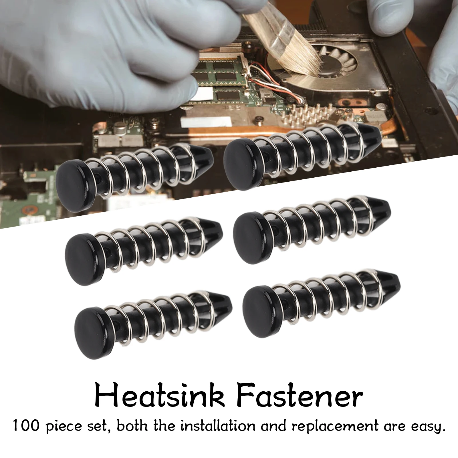 100Pcs Heatsink Mount Pins 18.6mm Plastic Heat Sink Mounting Clips Cooler Fastener Push Pins Fixing Kit for CPU Chipset