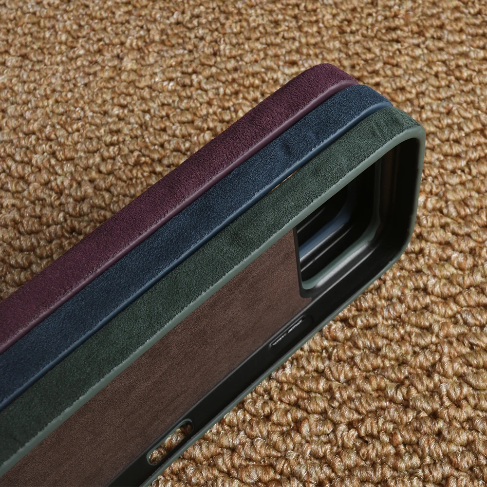 Etui magnetyczne Magsafe ALCANTARA do iPhone 18 17 Pro Max Air 17e 16e 16 15 14 Plus 13 Mini 12 Pro Max, tylna obudowa — zdjęcie produktu 5