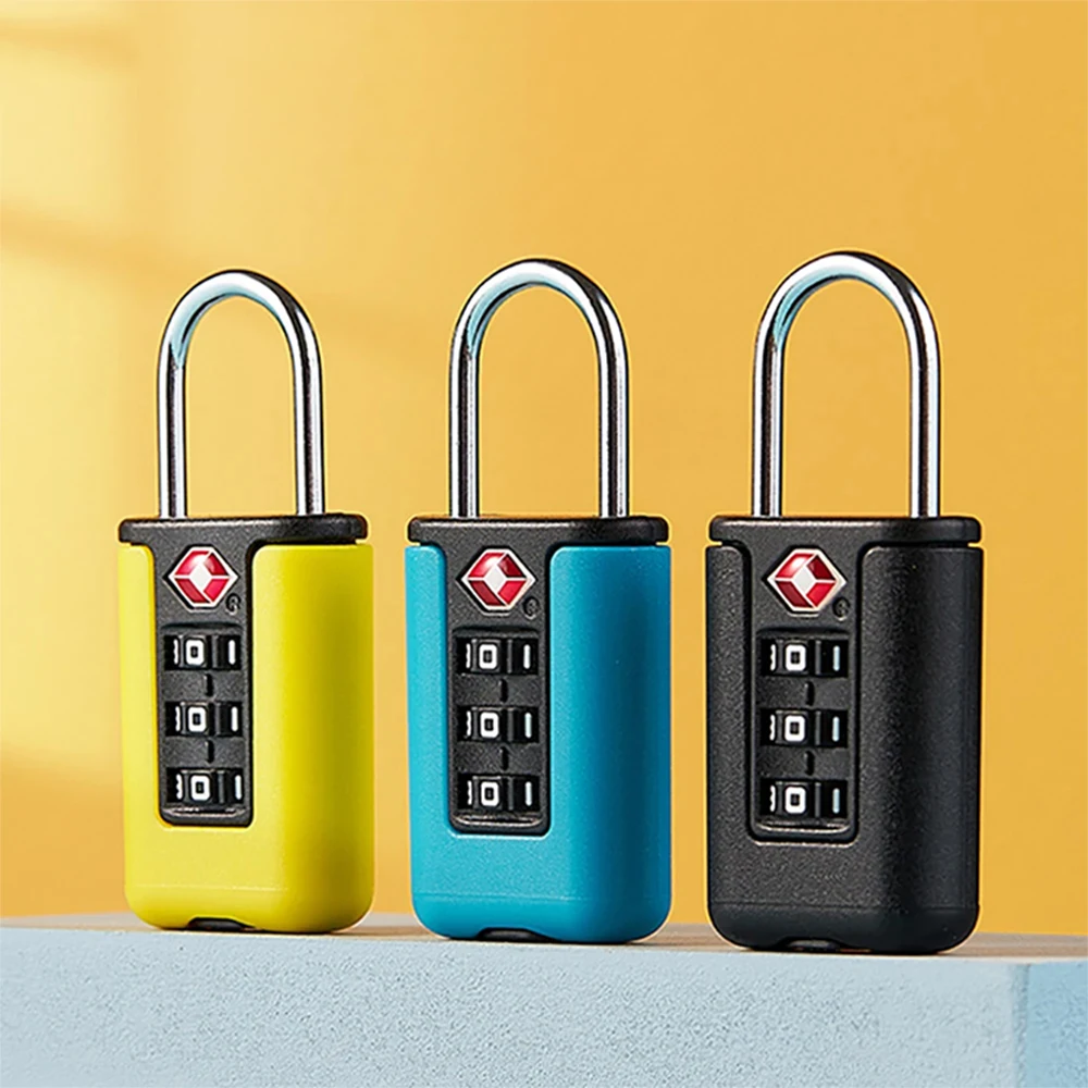 Padlock Password Locks TSA Customs Code Lock for Travel Luggage Password Lock Contrast Design Padlock 3 Digit Combination Lock