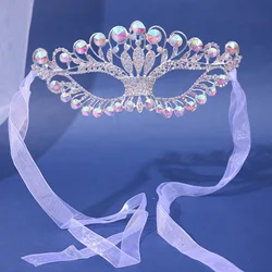 Women Crystal Masquerade Mask Rhinestone Fancy Mask Evening Party Mask for Masquerade Ball Banquet Cosplay