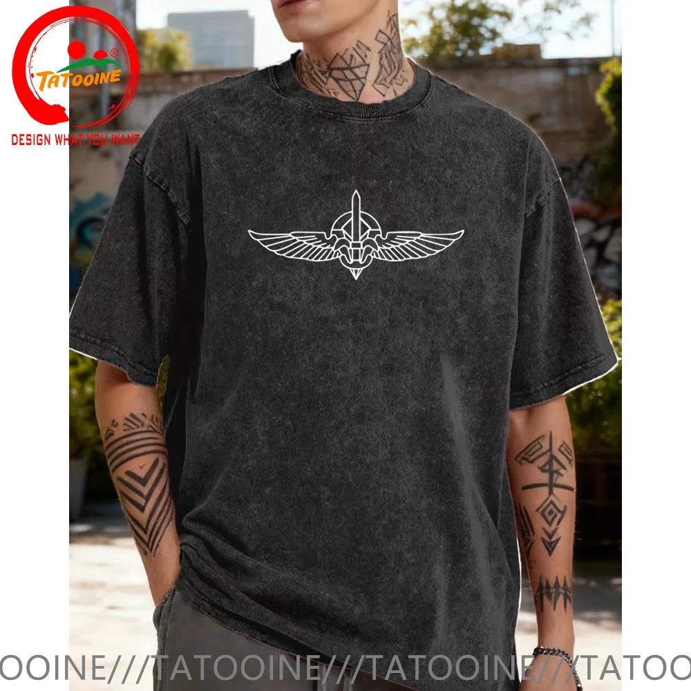 

Винтажная футболка из стираного хлопка, израильская футболка с логотипом IDF для мужчин, модная модная повседневная одежда