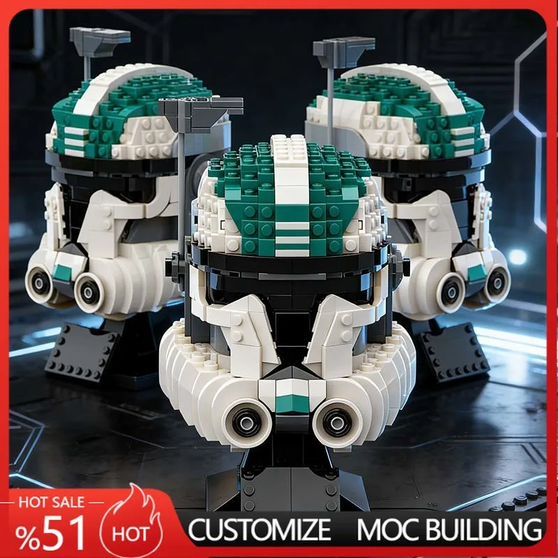 

901Parts Sci Fi Helmet Display Model Custom Building Blocks Educational DIY Assembly Toy Gift For Interstellar Hobby Collectors