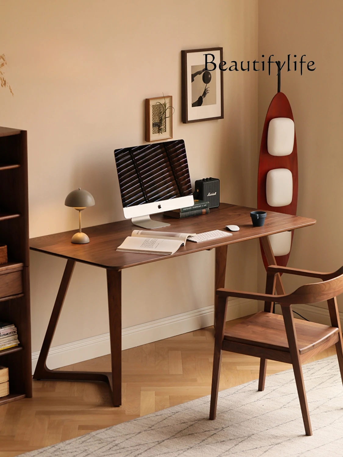 Nordic Antique Style Solid Wood Desk Household Minimalist Study Table